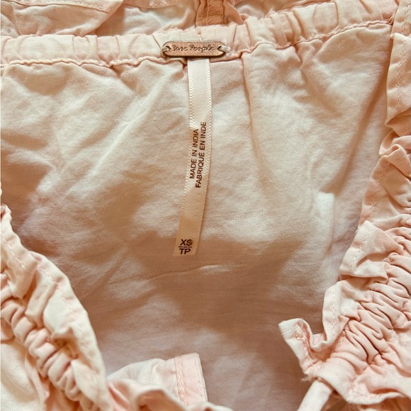 Free People Light Pink Ruffle Top - Picture 2 of 3